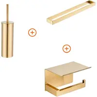Guido Gusto Toilet accessoires set Mat goud exclusief met beugel