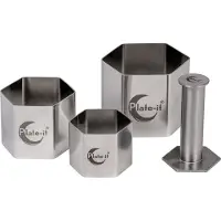 Plate-It Garneerringen Hexagon Met Pusher (4-delig)