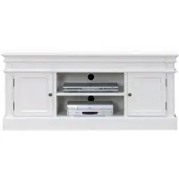 Ebuy24 Mozart tv meubel, breedte 137 cm, hoogte 60 cm, antiek wit, antiek gepatineerd.
