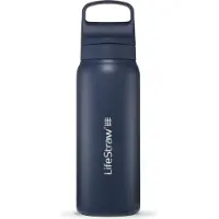 LifeStraw Go Aegean Sea GOST-650ML-AGSEA Stainless Steel, waterfles met 2-stage filter, 650 ml