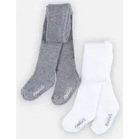 Noukie'S - Broekkousen- 2 Pack collant's - Creme en grisjt - 16 / 3 maand