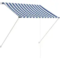 vidaXL Luifel uittrekbaar 100x150 cm blauw en wit