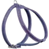 Karlie Buffalo Denim Harnas / Hondentuigje - Echt Leder - Strass steentjes - S-M - Breedte: 16 mm - Borstomtrek: 45 - 52 cm (GELIEVE VOORAF BESTELLEN OPMETEN)