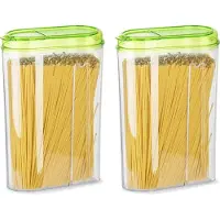 PlasticForte Voedselcontainer strooibus - 2x - groen - 1500 ml - kunststof - voorraadpotten