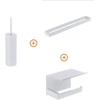 Guido Gusto Toilet accessoires set Mat wit exclusief met beugel