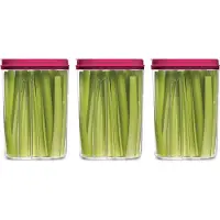 PlasticForte Voedselcontainer strooibus - 3x - roze - 1500 ml - kunststof - voorraadpotten