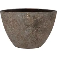 DK Design Bloempot model Maya - ovaal - roestbruin - D16 x H23 x B34 cm - rustiek