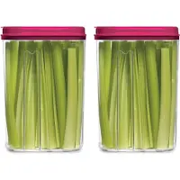 PlasticForte Voedselcontainer strooibus - 2x - roze - 1500 ml - kunststof - voorraadpotten