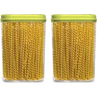 PlasticForte Voedselcontainer strooibus - 2x - groen - 1500 ml - kunststof - voorraadpotten