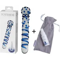 Joyride - Glazen Dildo met ribbels en nopjes - Set 07