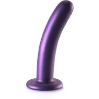 Ouch! Gladde G-spot dildo met zuignap 14.5 cm - Metallic Paars