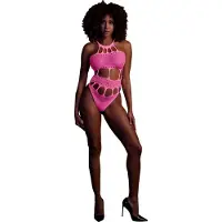 Shots Glow in the Dark Body met Griekse halslijn - Roze
