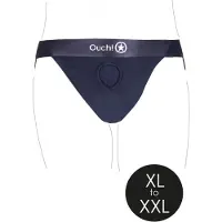 Ouch! Ouch - Vibrerende Strap-on Slip open achterkant - Zwart
