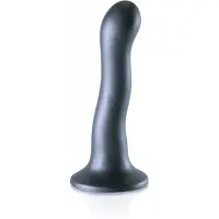 Ouch! Ultra Soft G-spot Siliconen dildo met zuignap - Gun Metal