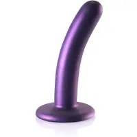 Ouch! Gladde G-spot dildo met zuignap 12.5 cm - Metalic Paars