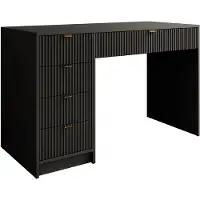 Meubella bureau Tavares zwart goud 120 cm