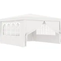 The Living Store De Living Store Profi-Partytent met zijwanden, 4x4 meter, wit, 90 g/m²
