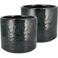 DK Design Bloempot model Green Glaze - 2x - groen - D18 x H20 cm - glanzend