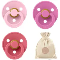 BIBS fopspenen T1 + speenzakje BolleToet - Baby Pink, Bubblegum, Coral - 0-6 maanden