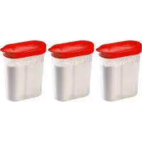 PlasticForte Voedselcontainer strooibus - 3x - rood - inhoud 1 liter - kunststof - 15 x 7 x 19 cm