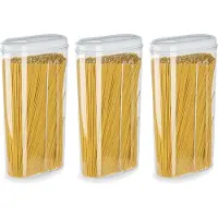 PlasticForte Voedselcontainer strooibus - 3x - wit - 2350 ml - kunststof - voorraadpotten