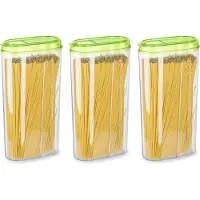 PlasticForte Voedselcontainer strooibus - 3x - groen - 2350 ml - kunststof - voorraadpotten