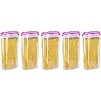 PlasticForte Voedselcontainer strooibus - 5x - roze - 2350 ml - kunststof - voorraadpotten