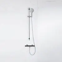 FortiFura Calvi douchekraan met glijstangset met ronde handdouche, metalen doucheslang - chroom SW767487/SW496814/SW706202/SW377816