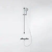 FortiFura Calvi douchekraan met glijstangset met ronde handdouche, gladde doucheslang - chroom SW767487/SW496814/SW706209/SW377816