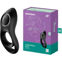 Satisfyer Legendary Duo - vibrerende penisring - oplaadbaar - zwart