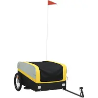 vidaXL Fietstrailer 45 kg ijzer zwart en geel