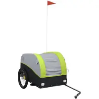 vidaXL Fietstrailer 45 kg ijzer zwart en groen
