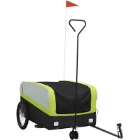 vidaXL Fietstrailer 45 kg ijzer zwart en groen