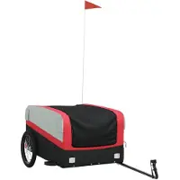 vidaXL Fietstrailer 45 kg ijzer zwart en rood