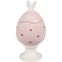 Clayre & Eef Voorraadpot Ei Ø 13x25 cm Roze Keramiek Ovaal Roze
