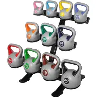 Gorilla Sports Voordeelset kettlebells 113 kg met standaard