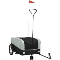 vidaXL Fietstrailer 45 kg ijzer zwart en grijs