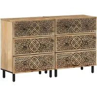 vidaXL Bijzetkasten 2 st 60x33x75 cm massief mangohout