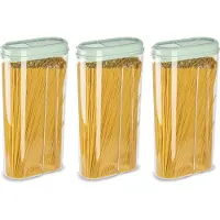 PlasticForte Voedselcontainer strooibus - 3x - mintgroen - 2350 ml - kunststof - voorraadpotten