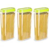 PlasticForte Voedselcontainer strooibus - 3x - groen - 2350 ml - kunststof - voorraadpotten