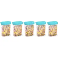 PlasticForte Voedselcontainer strooibus - 5x - blauw - inhoud 1 liter - kunststof - 15 x 7 x 19 cm