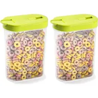 PlasticForte Voedselcontainer strooibus - 2x - groen - inhoud 1 liter - kunststof - 15 x 7 x 19 cm