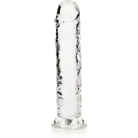 Realrock Dildo recht model met zuignap 20 cm - Transparant