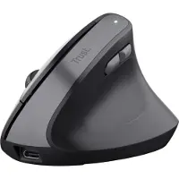 Trust TM-270 Ergonomische muis Draadloos Optisch Zwart 6 Toetsen 800 dpi, 1200 dpi, 1600 dpi, 2400 dpi Ergonomisch, Geluidsarme toetsen, Geïntegreerd