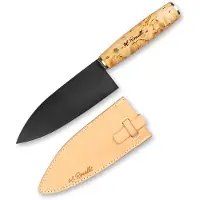Roselli Santoku Knife R760 Carbon Steel, Curly Birch, santoku, 16 cm