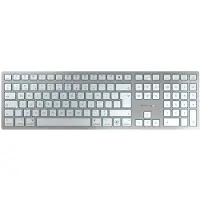 Cherry KW 9100 SLIM voor Mac, bekabeld en draadloos, USB + Bluetooth, QWERTY-indeling, zilverkleurig
