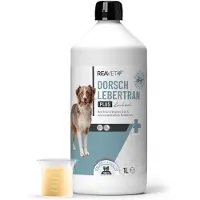 ReaVET - Levertraan Plus voor honden en paarden (1 Liter) - Essentiële vitamines en vetzuren - Ondersteunt het immuunsysteem en de stofwisseling