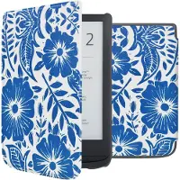 IMoshion Design Slim Hard Case Bookcase voor de Pocketbook Touch Lux 5 / HD 3 / Basic Lux 4 / Vivlio Lux 5 - Flower Tile