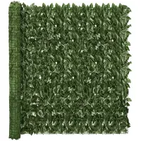 vidaXL Balkonscherm met donkergroene bladeren 400x150 cm