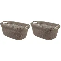 Curver Knit Wasmand - 40L - set van 2 - Bruin